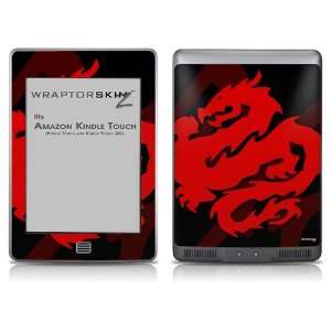   Kindle Touch Skin   Oriental Dragon Red on Black 