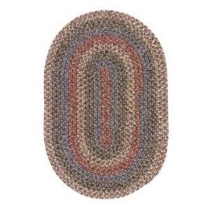   /Outdoor Braided Area Rug   Chocolate Multi Color, 7 x 9 ft. Oval