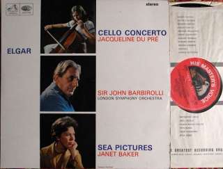 ELGAR Cello Conc DU PRE BARBIROLLI Baker EMI ASD 655 1e  