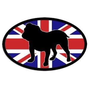  Oval Union Jack English Bulldog Sticker 