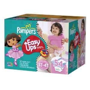  Pampers Easy Ups Girl Trainers Big Pack, Size 5 S3t/4t, 54 