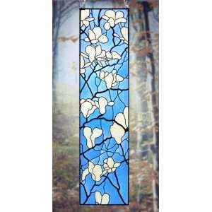 Arts and Crafts Tiffany Magnolia Blossoms Art Glass Panel
