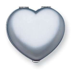 Silver tone Heart Compact Mirror Jewelry