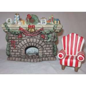   Ceramic Fireplace & Chair Cute Christmas Decorations 