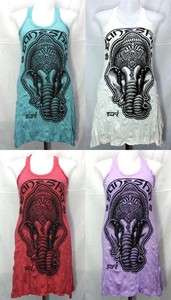 New Ganesh Elephant T Shirt Mini Tank Dress Tunic Top, S  