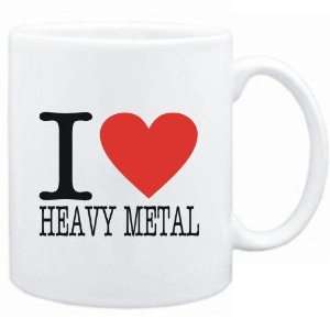  Mug White  I LOVE Heavy Metal  Music