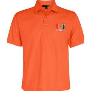  Miami Hurricanes Orange Tennis Polo Shirt Sports 