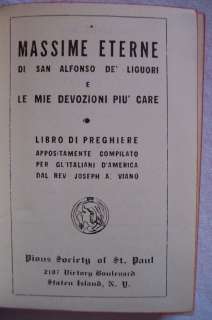 Massime Eterne Italian Catholic prayer book large print  