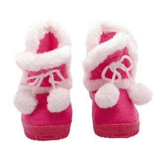   Girls Faux Shearling Slip On Winter Boots Pink Size 4   12  