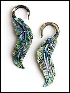   Design Mother Of Pearl Organic Shell Abalone EAR Hook PLUGS Gauges