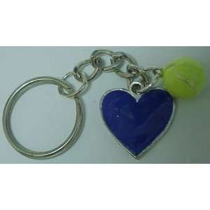  I Love Tennis Heart Keychain Key Chain   Royal Blue (Brand 