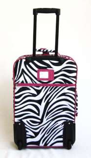   Luggage Set Travel Bag Rolling Case Wheel Upright Pink Zebra  