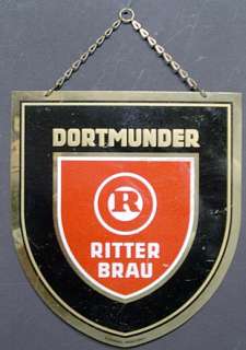 1950s Dortmunder Ritter Brau Metal Sign   Germany  