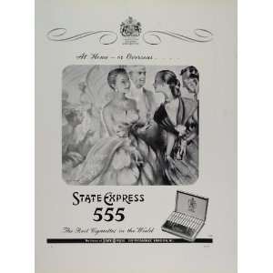  1955 Print Ad State Express 555 Cigarette Box Women 