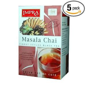 Impra Chai Masala Black Tea, 25 Count Tea Bags (Pack of 5)  