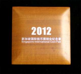 2012 1 oz Silver China Panda Singapore Coin Fair Medal Proof w/Box and 