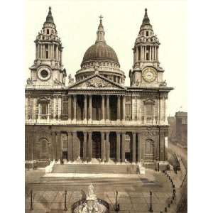 Vintage Travel Poster   St. Pauls Cathedral West Front London England 