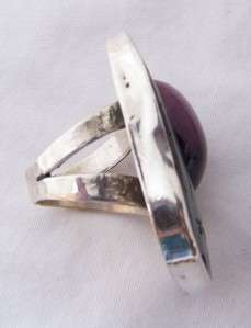   UNIQUE~STERLING SILVER~AMETHYST~ABALONE~RING~BY FRANCISCO GOMEZ  