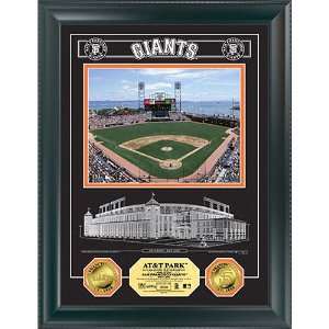     At&T Park Archival Etched Glass W/ Two Gold Coins: Everything Else