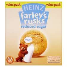 Farleys Rusks 4 Month Reduced Sugar Original 18   Groceries   Tesco 