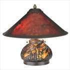 Meyda Tiffany 15.5H Van Erp Amber Mica Lighted Base Table Lamp