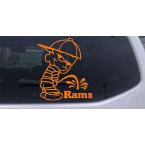  Pee On Rams Car Window Wall Laptop Decal Sticker    Orange 