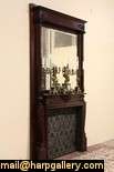   10 Architectural Salvage Fireplace Mantel, Beveled Mirror  