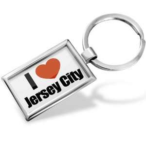 Keychain I Love Jersey City region: New Jersey, United States   Hand 