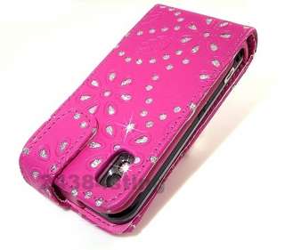 DIAMOND BLING LEATHER FLIP CASE COVER for SAMSUNG TOCCO LITE S5230 