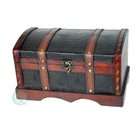 Quickway Imports Leather Wooden Chest   Small Trunk