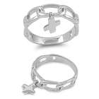 Sterling Silver Cross Band Ring  
