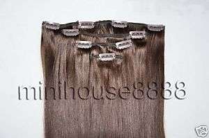 15 7 pcs HUMAN HAIR CLIP IN EXTENSION #02,32wide 70g  