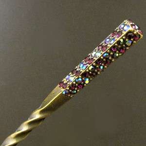   Item  1pc Austrian rhinestone crystal Antiqued hair stick
