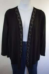 NEW Womens Plus Size 1x 3x Black Open Drape Cascade Cardigan Sweater 