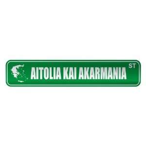   AITOLIA KAI AKARMANIA ST  STREET SIGN CITY GREECE