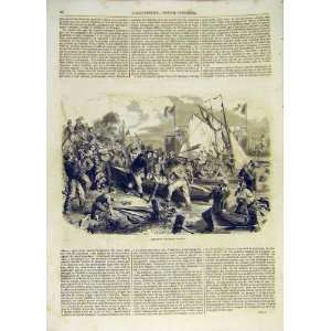  Canoe Asnieres Race Boat French Print 1854