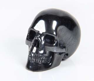 Hematite Carved Crystal Skull, Realistic, Crystal Healing  