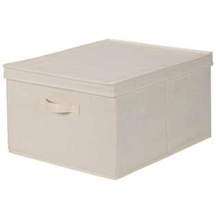   Essentials Storage Box Bin w/ Lid Jumbo Natural Canvas (16x19)   #115