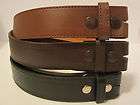 NEW Mens Womens Black Brown Leather Snap On Belt No Buckle