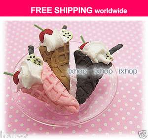 pcs Ice Cream Waffer Cherry Resin Cabochon 6004 03150  