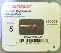 Hypertherm Powermax 45 Electrodes 5 Pack 220669  