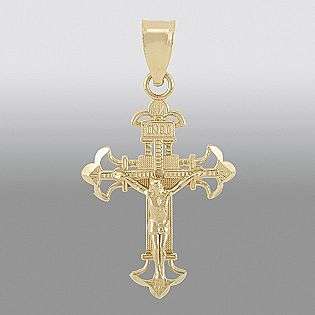 14K Yellow Gold Crucifix Charm  Jewelry Gold Jewelry Charms 