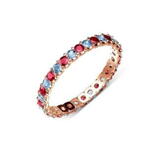 Natural Round Ruby (AA+ Clarity,Red Color) & Natural Round Blue Topaz 