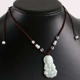 Fine Amulet Hand knitted Buddha Jade Beads Necklace Gem  