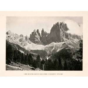1925 Halftone Print Italy Dolomite Trentino Rosengarten Tyrol Vajolet 