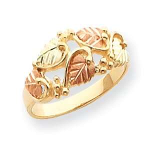  10k Tri color Black Hills Gold Fancy Leaf Ring Jewelry