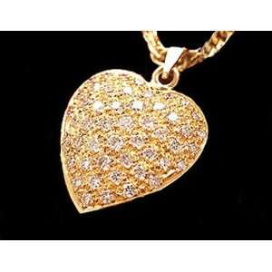  14 kt Gold Real Diamond Cluster Memorial Cremation Heart 