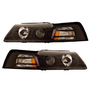  FORD MUSTANG 99 04 PROJECTOR HEADLIGHT BLACK CLEAR AMBER 