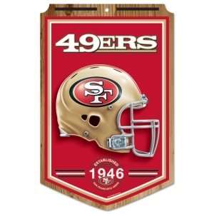 San Francisco 49ers NFL Wood Sign   11 X 17 Established Design 