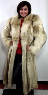   Canadian Full Length Coyote Fur Coat Jacket Shawl Collar!!  